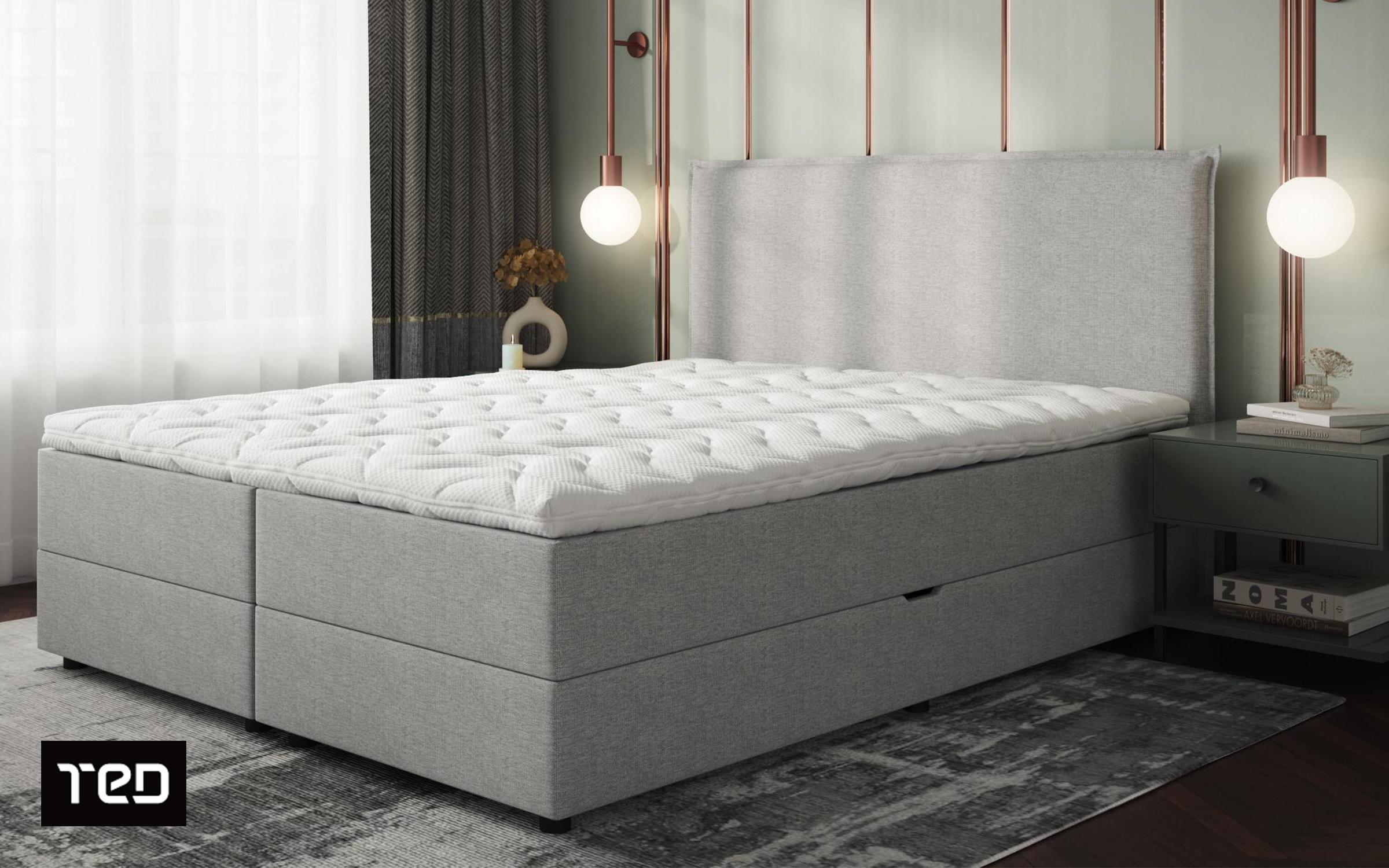 Double bed Box Spring 160/200 Modera, light grey  1